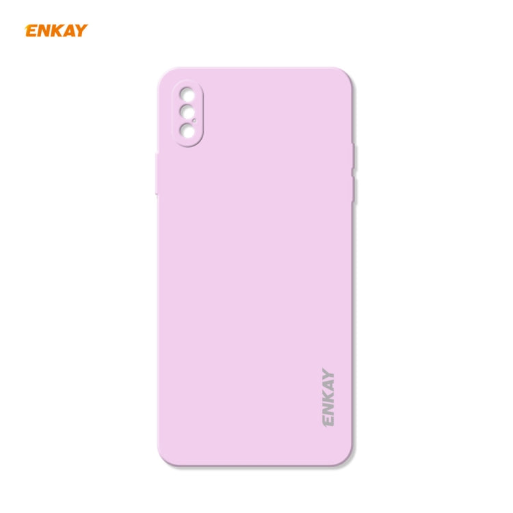 For iPhone XS Max ENKAY ENK-PC072 Hat-Prince Liquid Silicone Straight Edge Shockproof Protective Case(Purple) - HoMEdemic™ 