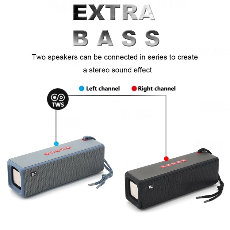 T&G TG271 TWS Subwoofer Bluetooth Speaker With Braided Rope, Support USB/AUX/TF Card/FM(Gray) - HoMEdemic™ 