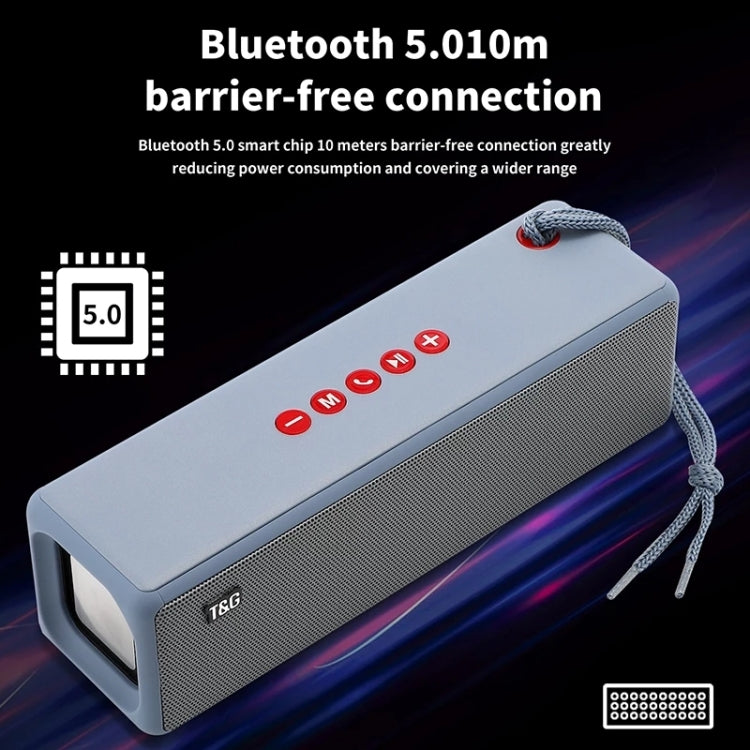T&G TG271 TWS Subwoofer Bluetooth Speaker With Braided Rope, Support USB/AUX/TF Card/FM(Gray) - HoMEdemic™ 