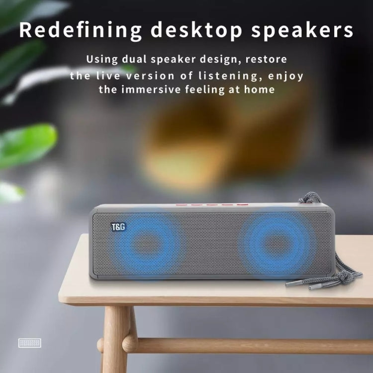 T&G TG271 TWS Subwoofer Bluetooth Speaker With Braided Rope, Support USB/AUX/TF Card/FM(Gray) - HoMEdemic™ 