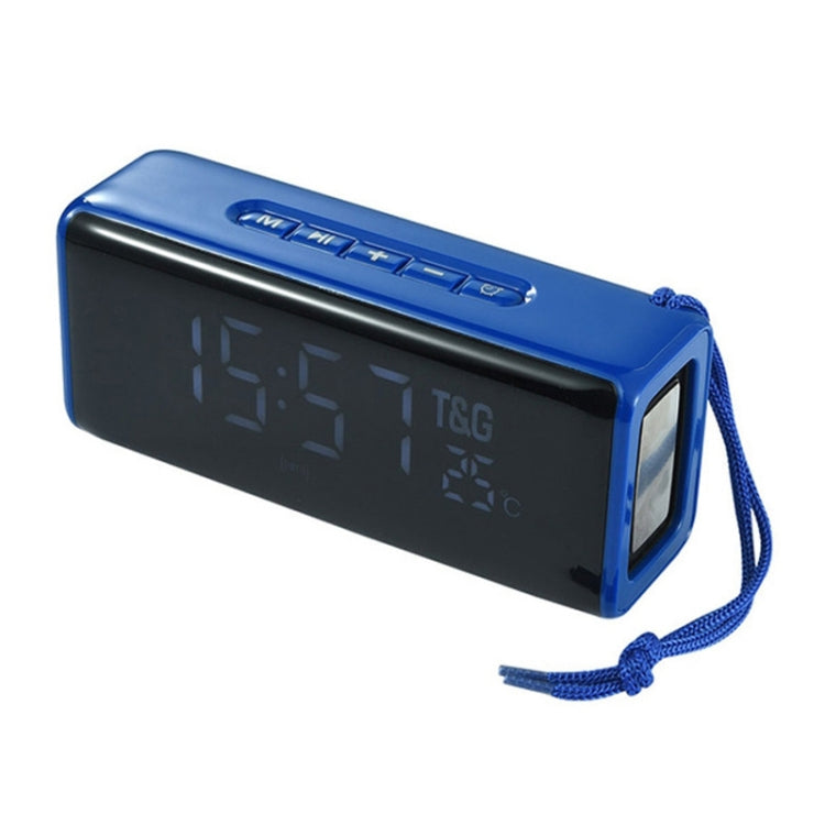 T&G TG174 TWS Mmirror Bluetooth Speaker, Support Alarm Clock / Time & Temperature Display / Micro SD Card / FM / MP3(Blue) - HoMEdemic™ 