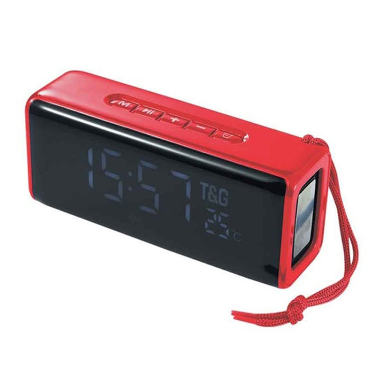 T&G TG174 TWS Mmirror Bluetooth Speaker, Support Alarm Clock / Time & Temperature Display / Micro SD Card / FM / MP3(Red) - HoMEdemic™ 