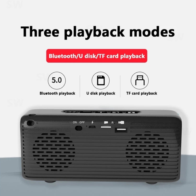 T&G TG174 TWS Mmirror Bluetooth Speaker, Support Alarm Clock / Time & Temperature Display / Micro SD Card / FM / MP3(Red) - HoMEdemic™ 