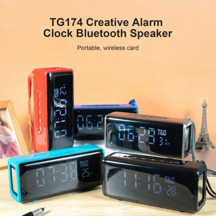 T&G TG174 TWS Mmirror Bluetooth Speaker, Support Alarm Clock / Time & Temperature Display / Micro SD Card / FM / MP3(Red) - HoMEdemic™ 