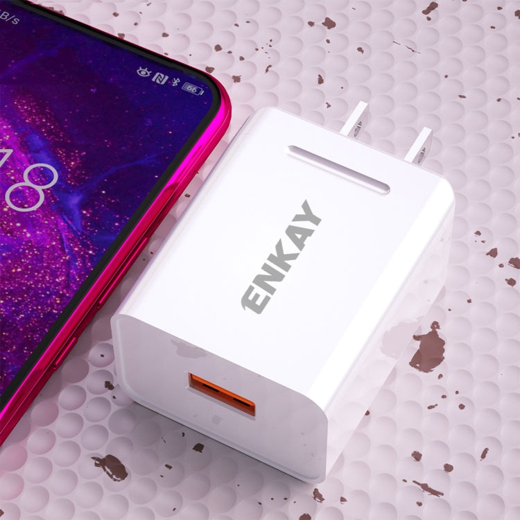 ENKAY Hat-Prince U036 18W USB QC3.0 Fast Charging Travel Charger Power Adapter, US Plug - HoMEdemic™ 