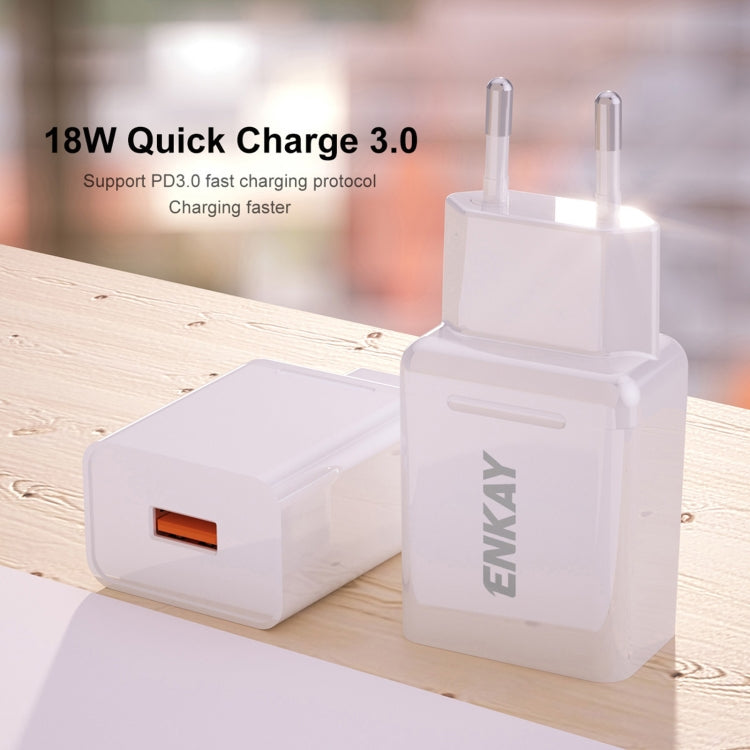 ENKAY Hat-Prince T033 18W USB QC 3.0 Fast Charging Travel Charger Power Adapter, EU Plug - HoMEdemic™ 