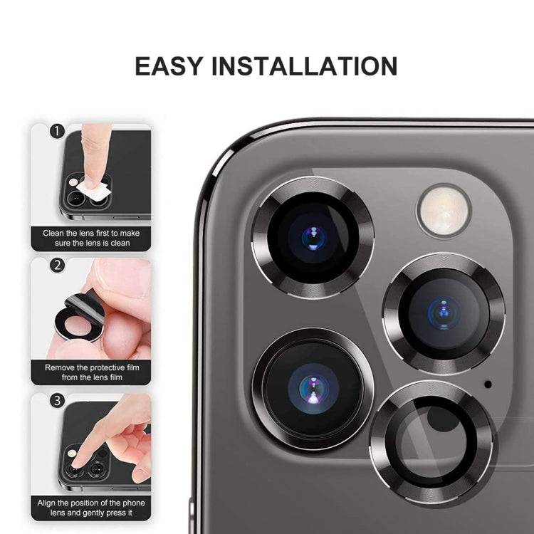 For iPhone 12 Pro ENKAY Hat-Prince Aluminium Alloy + Tempered Glass Camera Lens Cover Full Coverage Protector(Black) - HoMEdemic™ 