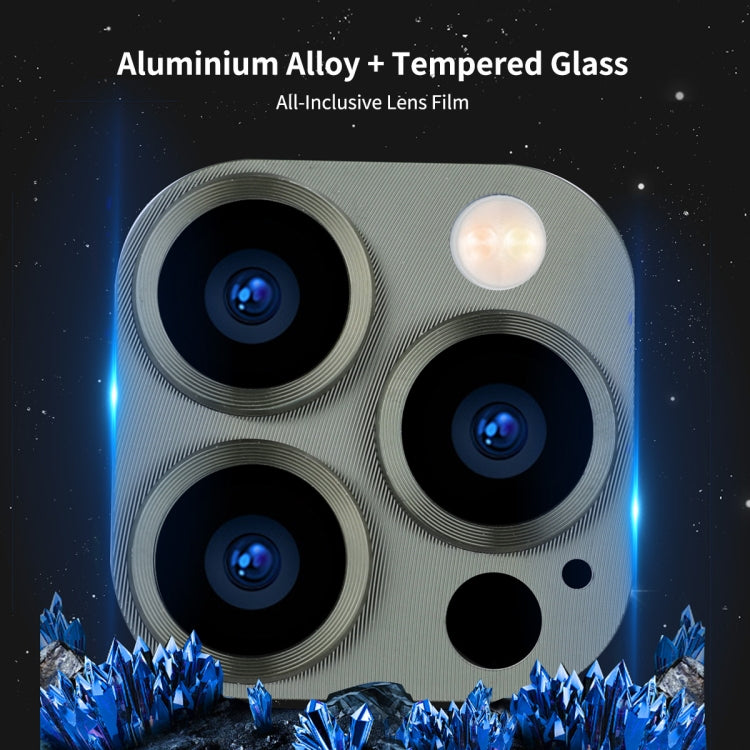 For iPhone 13 Pro / 13 Pro Max ENKAY Aluminium Alloy + Tempered Glass Camera Lens Cover (Blackish Green) - HoMEdemic™ 