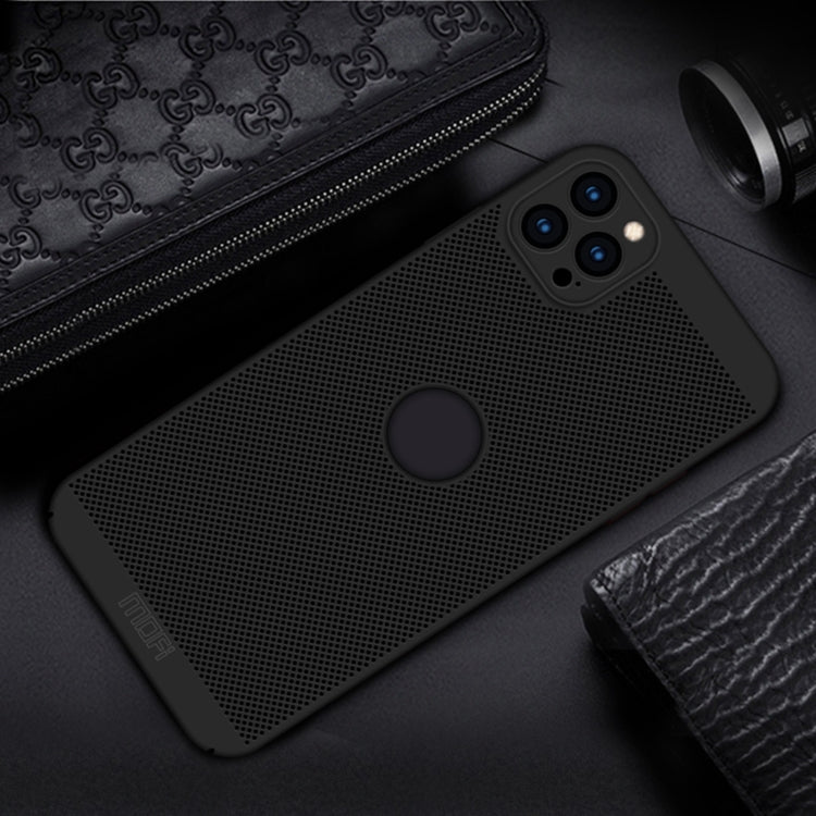 For iPhone 12 Pro Max MOFi Honeycomb Texture Breathable PC Shockproof Protective Back Cover Case(Black) - HoMEdemic™ 