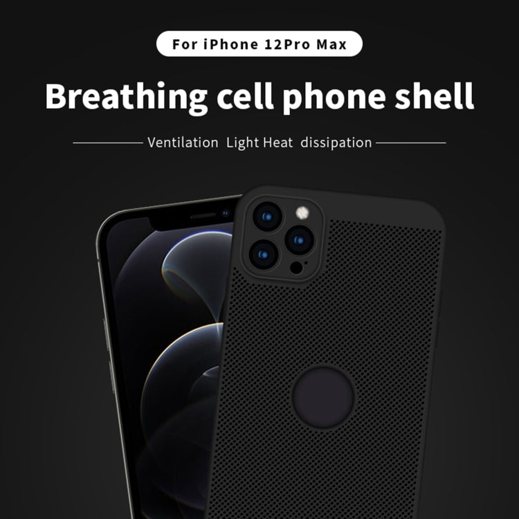 For iPhone 12 Pro Max MOFi Honeycomb Texture Breathable PC Shockproof Protective Back Cover Case(Black) - HoMEdemic™ 