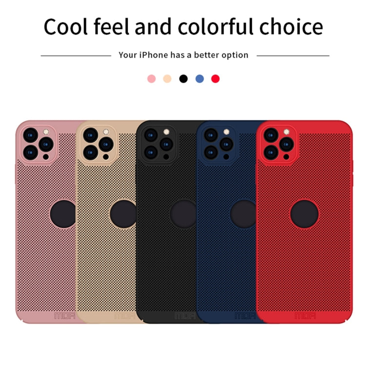 For iPhone 12 Pro MOFi Honeycomb Texture Breathable PC Shockproof Protective Back Cover Case(Rose Gold) - HoMEdemic™ 