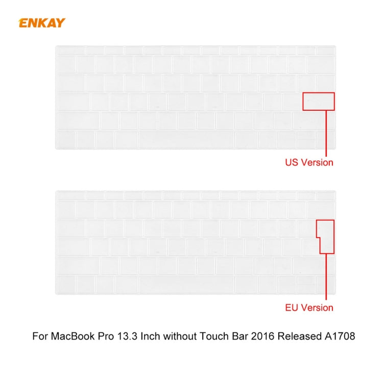 ENKAY 3 in 1 Crystal Laptop Protective Case + EU Version TPU Keyboard Film + Anti-dust Plugs Set for MacBook Pro 13.3 inch A1708 (without Touch Bar)(Light Blue) - HoMEdemic™ 