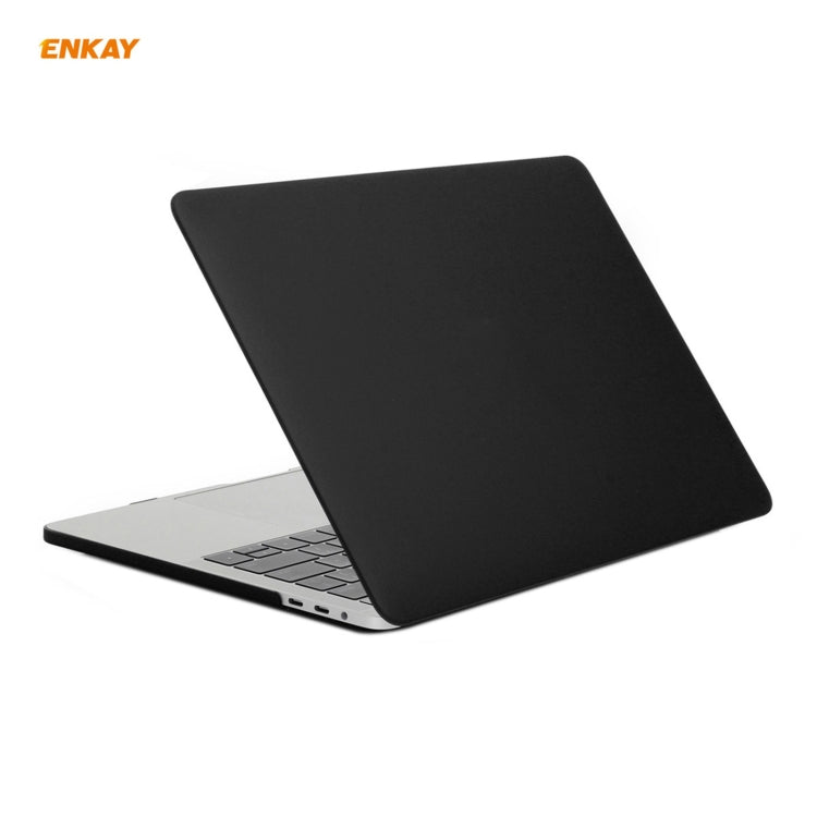 ENKAY 3 in 1 Matte Laptop Protective Case + EU Version TPU Keyboard Film + Anti-dust Plugs Set for MacBook Pro 15.4 inch A1707 & A1990 (with Touch Bar)(Black) - HoMEdemic™ 