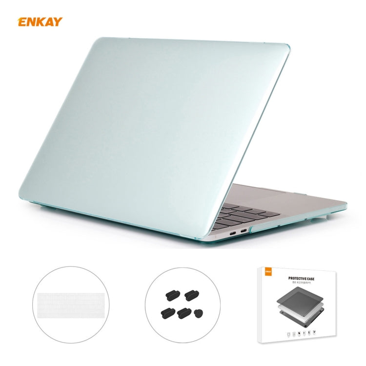 ENKAY 3 in 1  Crystal Laptop Protective Case + EU Version TPU Keyboard Film + Anti-dust Plugs Set for MacBook Pro 15.4 inch A1707 & A1990 (with Touch Bar)(Green) - HoMEdemic™ 