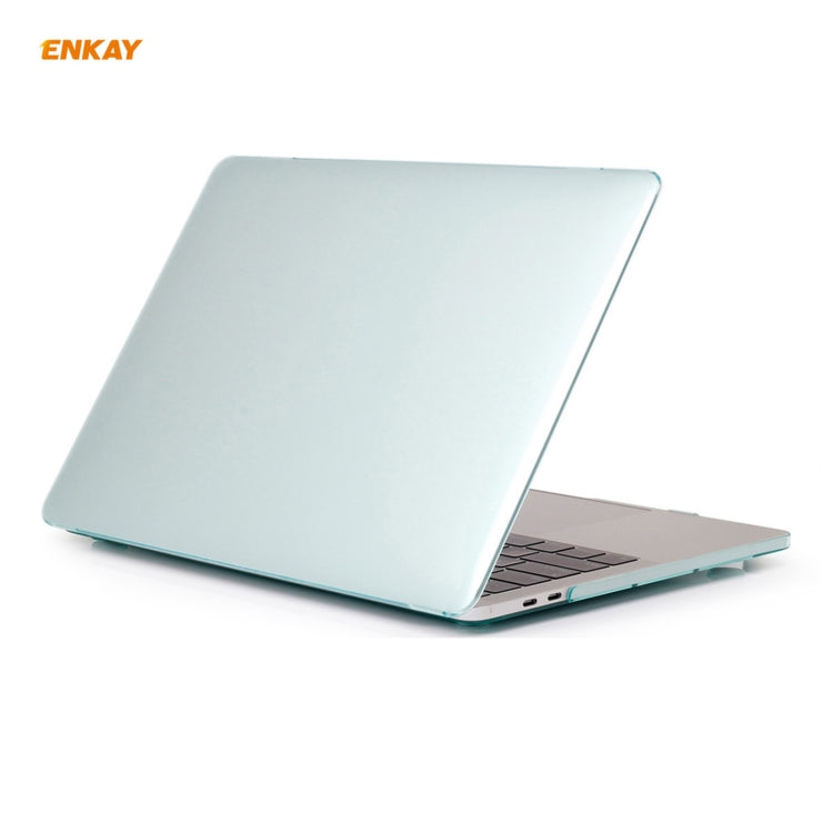 ENKAY 3 in 1  Crystal Laptop Protective Case + EU Version TPU Keyboard Film + Anti-dust Plugs Set for MacBook Pro 15.4 inch A1707 & A1990 (with Touch Bar)(Green) - HoMEdemic™ 