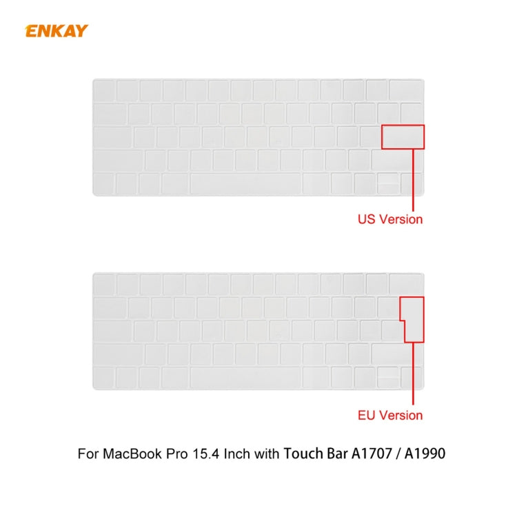 ENKAY 3 in 1  Crystal Laptop Protective Case + EU Version TPU Keyboard Film + Anti-dust Plugs Set for MacBook Pro 15.4 inch A1707 & A1990 (with Touch Bar)(Green) - HoMEdemic™ 