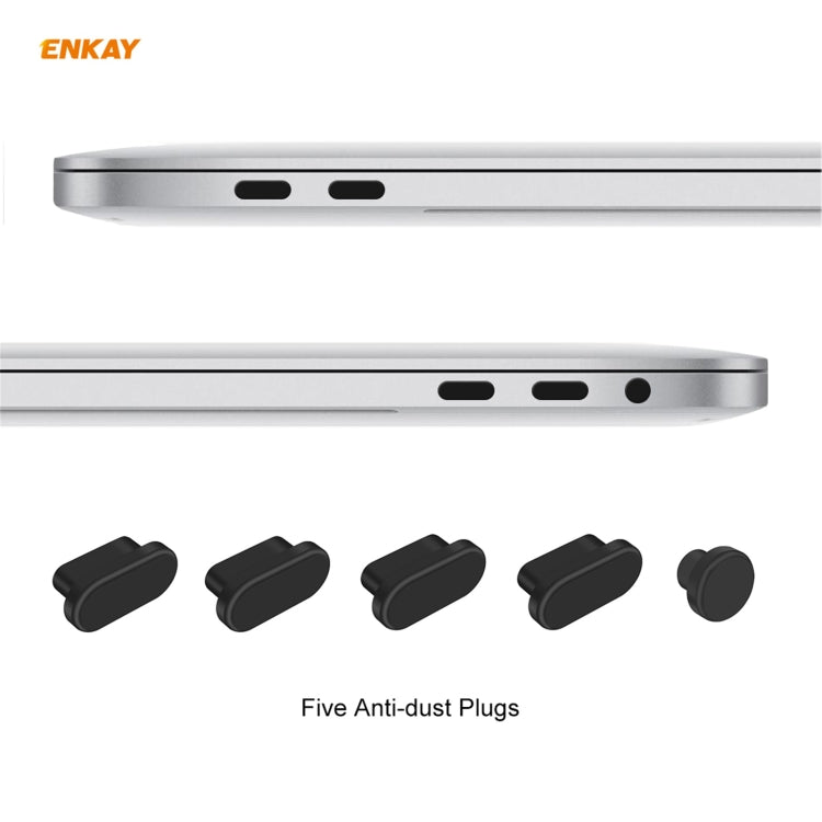 ENKAY 3 in 1  Crystal Laptop Protective Case + EU Version TPU Keyboard Film + Anti-dust Plugs Set for MacBook Pro 15.4 inch A1707 & A1990 (with Touch Bar)(Black) - HoMEdemic™ 