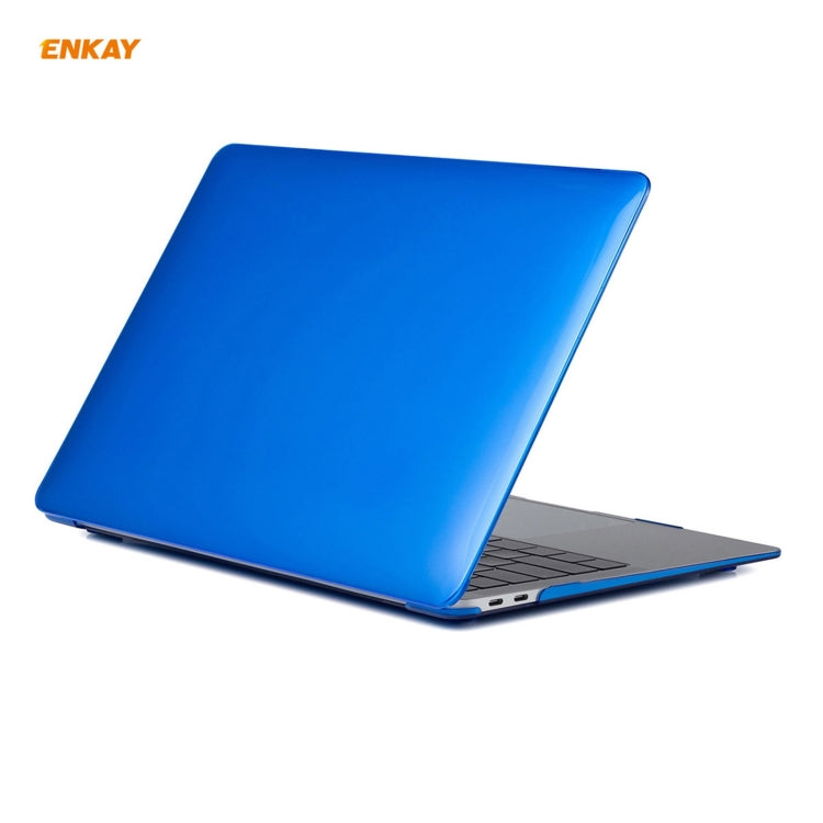 ENKAY 3 in 1 Crystal Laptop Protective Case + US Version TPU Keyboard Film + Anti-dust Plugs Set for MacBook Air 13.3 inch A1932 (2018)(Dark Blue) - HoMEdemic™ 