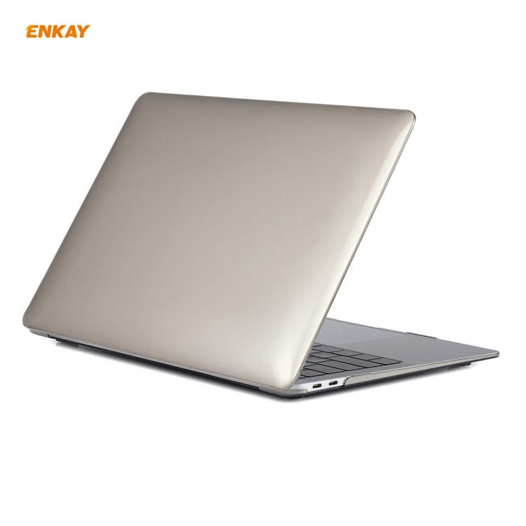 ENKAY 3 in 1 Crystal Laptop Protective Case + US Version TPU Keyboard Film + Anti-dust Plugs Set for MacBook Air 13.3 inch A1932 (2018)(Grey) - HoMEdemic™ 