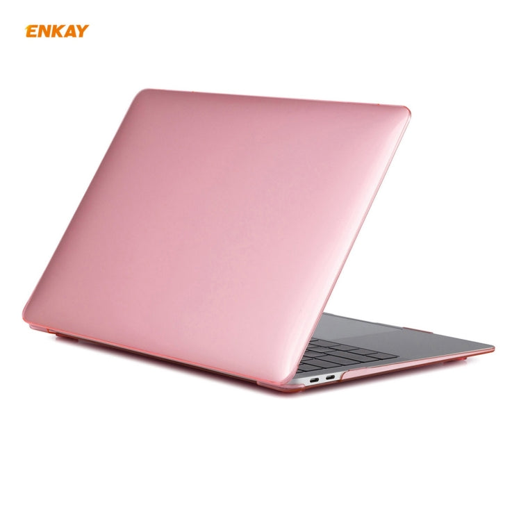 ENKAY 3 in 1 Crystal Laptop Protective Case + US Version TPU Keyboard Film + Anti-dust Plugs Set for MacBook Air 13.3 inch A1932 (2018)(Pink) - HoMEdemic™ 