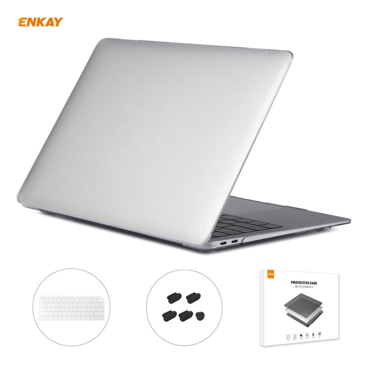 ENKAY 3 in 1 Crystal Laptop Protective Case + US Version TPU Keyboard Film + Anti-dust Plugs Set for MacBook Air 13.3 inch A1932 (2018)(Transparent) - HoMEdemic™ 