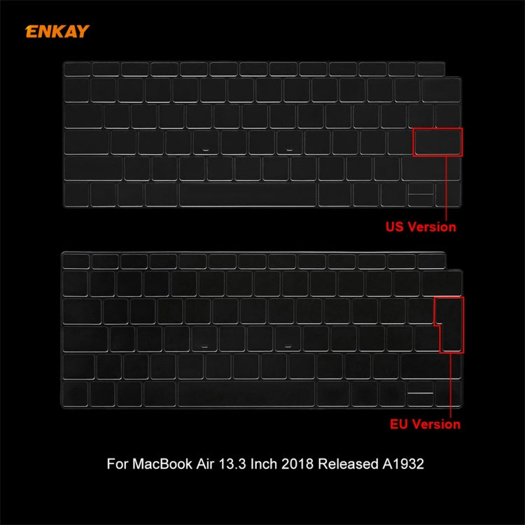 ENKAY 3 in 1 Crystal Laptop Protective Case + US Version TPU Keyboard Film + Anti-dust Plugs Set for MacBook Air 13.3 inch A1932 (2018)(Light Blue) - HoMEdemic™ 