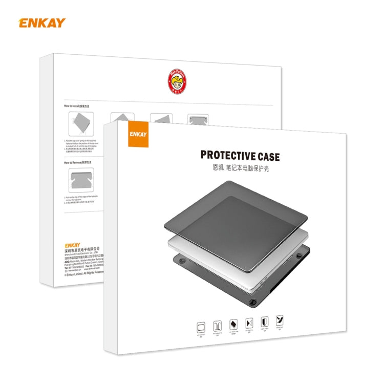 ENKAY 3 in 1 Crystal Laptop Protective Case + US Version TPU Keyboard Film + Anti-dust Plugs Set for MacBook Air 13.3 inch A1932 (2018)(Light Blue) - HoMEdemic™ 