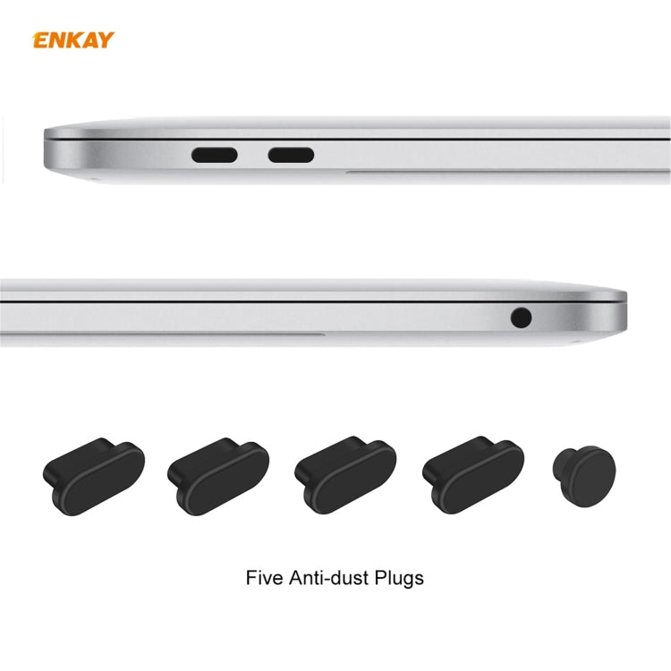 ENKAY 3 in 1 Crystal Laptop Protective Case + US Version TPU Keyboard Film + Anti-dust Plugs Set for MacBook Air 13.3 inch A1932 (2018)(Dark Blue) - HoMEdemic™ 