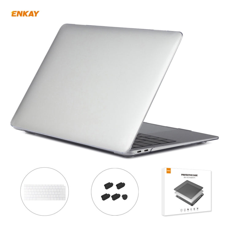 For MacBook Air 13.3 inch A1932 2018 ENKAY 3 in 1 Crystal Laptop Protective Case and EU Version TPU Keyboard Film and Anti-dust Plugs Set(Transparent) - HoMEdemic™ 