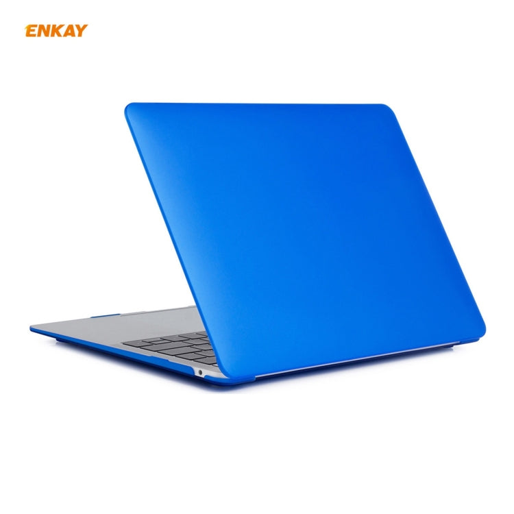 ENKAY 3 in 1 Matte Laptop Protective Case + US Version TPU Keyboard Film + Anti-dust Plugs Set for MacBook Air 13.3 inch A1932 (2018)(Dark Blue) - HoMEdemic™ 