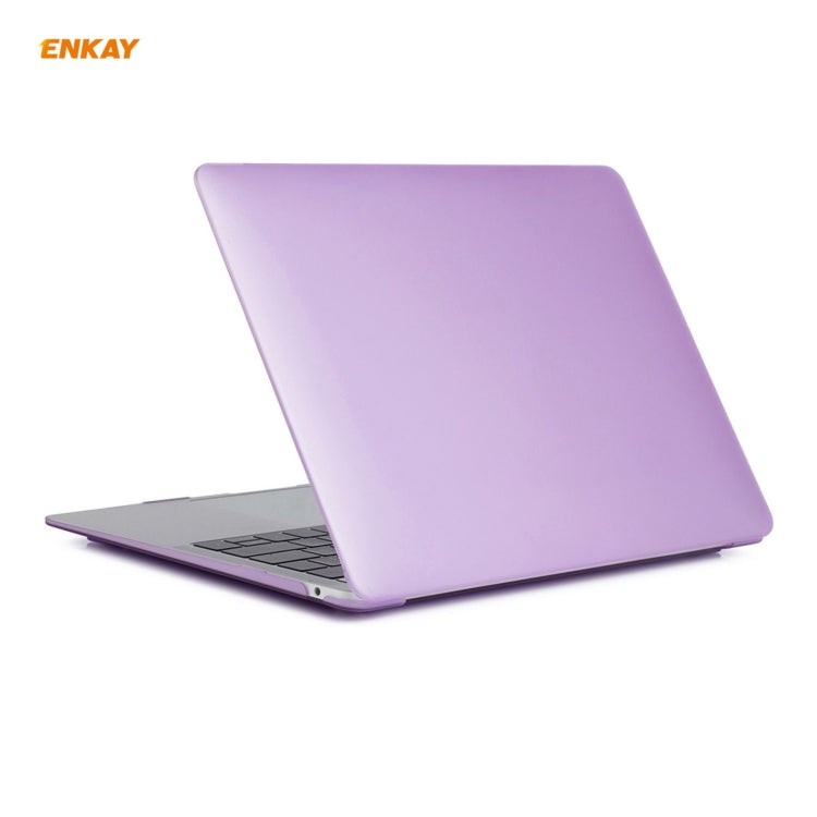 ENKAY 3 in 1 Matte Laptop Protective Case + EU Version TPU Keyboard Film + Anti-dust Plugs Set for MacBook Air 13.3 inch A1932 (2018)(Purple) - HoMEdemic™ 