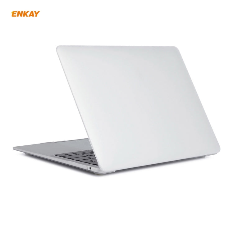 ENKAY 3 in 1 Matte Laptop Protective Case + EU Version TPU Keyboard Film + Anti-dust Plugs Set for MacBook Air 13.3 inch A1932 (2018)(White) - HoMEdemic™ 