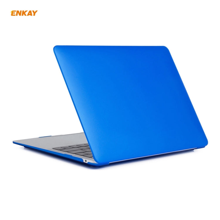 ENKAY 3 in 1 Matte Laptop Protective Case + US Version TPU Keyboard Film + Anti-dust Plugs Set for MacBook Air 13.3 inch A2179 & A2337 (2020)(Dark Blue) - HoMEdemic™ 
