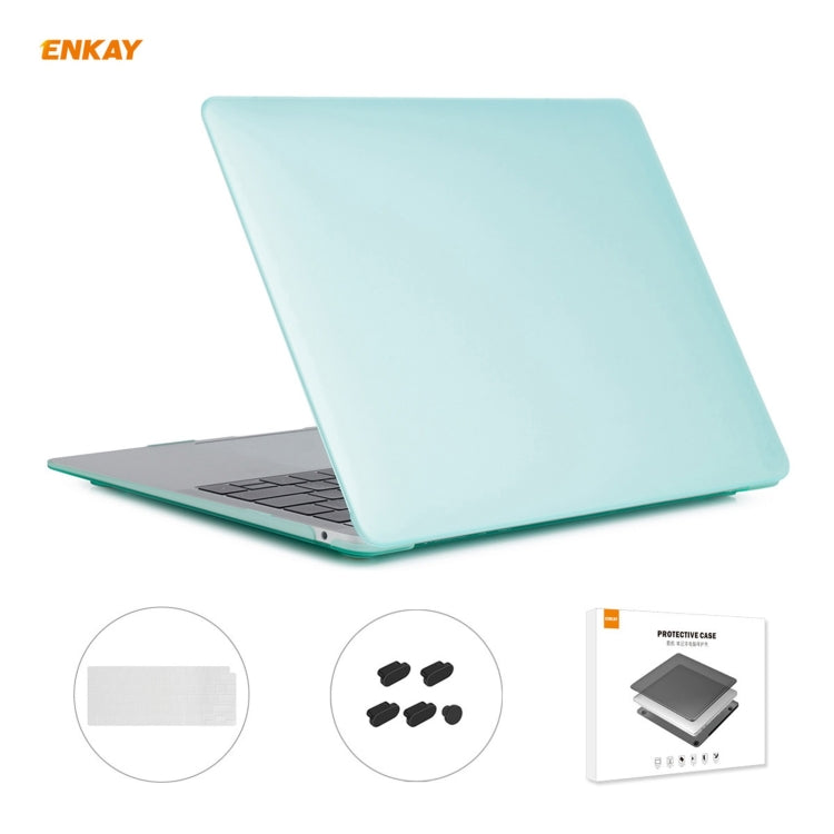 ENKAY 3 in 1 Matte Laptop Protective Case + US Version TPU Keyboard Film + Anti-dust Plugs Set for MacBook Air 13.3 inch A2179 & A2337 (2020)(Green) - HoMEdemic™ 