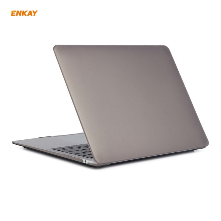 ENKAY 3 in 1 Matte Laptop Protective Case + US Version TPU Keyboard Film + Anti-dust Plugs Set for MacBook Air 13.3 inch A2179 & A2337 (2020)(Grey) - HoMEdemic™ 