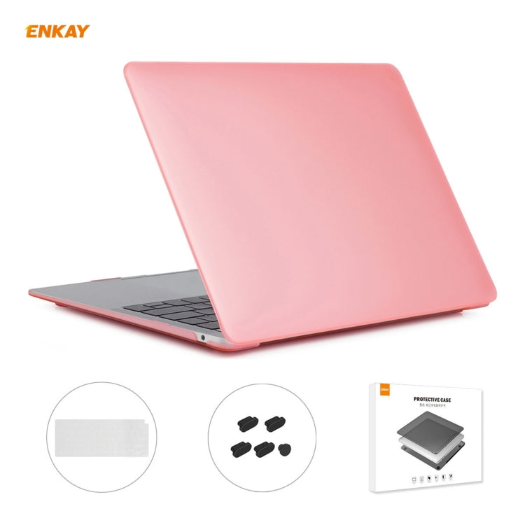ENKAY 3 in 1 Matte Laptop Protective Case + US Version TPU Keyboard Film + Anti-dust Plugs Set for MacBook Air 13.3 inch A2179 & A2337 (2020)(Pink) - HoMEdemic™ 