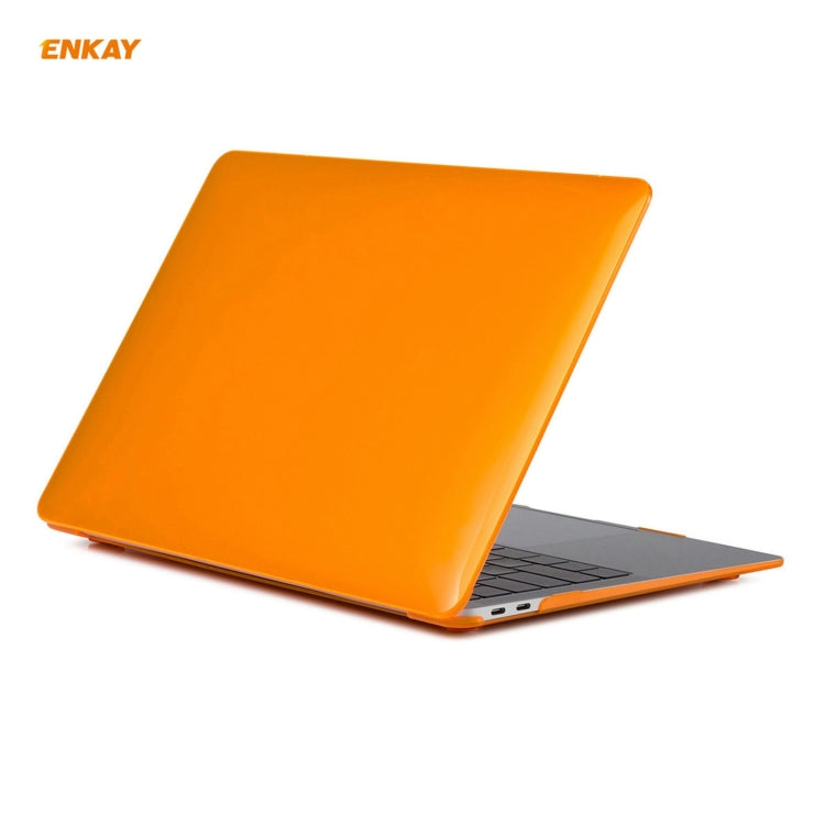 For MacBook Air 13.3 inch A2179 & A2337 2020 ENKAY 3 in 1 Crystal Laptop Protective Case + US Version TPU Keyboard Film + Anti-dust Plugs Set(Orange) - HoMEdemic™ 