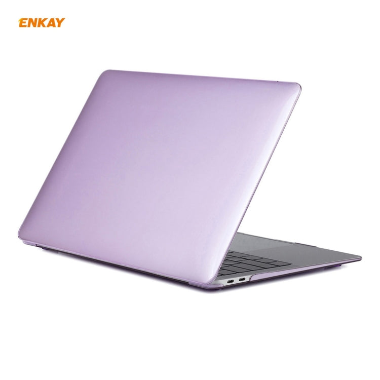 For MacBook Air 13.3 inch A2179 & A2337 2020 ENKAY 3 in 1 Crystal Laptop Protective Case + EU Version TPU Keyboard Film + Anti-dust Plugs Set(Purple) - HoMEdemic™ 