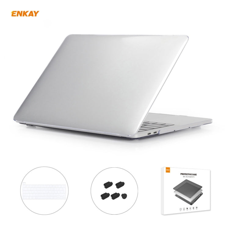 ENKAY 3 in 1 Crystal Laptop Protective Case + EU Version TPU Keyboard Film + Anti-dust Plugs Set for MacBook Pro 13.3 inch A2251 & A2289 & A2338 (with Touch Bar)(Transparent) - HoMEdemic™ 