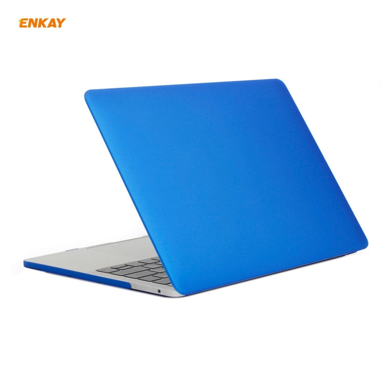 ENKAY 3 in 1 Matte Laptop Protective Case + EU Version TPU Keyboard Film + Anti-dust Plugs Set for MacBook Pro 13.3 inch A2251 & A2289 & A2338 (with Touch Bar)(Dark Blue) - HoMEdemic™ 