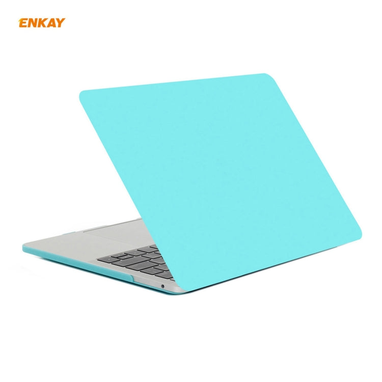 ENKAY 3 in 1 Matte Laptop Protective Case + EU Version TPU Keyboard Film + Anti-dust Plugs Set for MacBook Pro 13.3 inch A2251 & A2289 & A2338 (with Touch Bar)(Cyan) - HoMEdemic™ 
