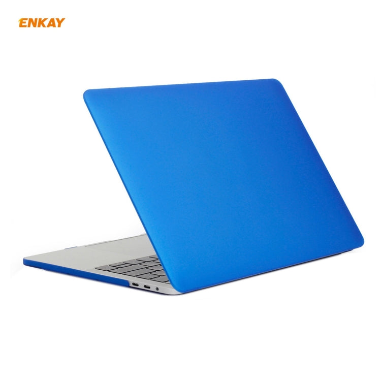 ENKAY 3 in 1 Matte Laptop Protective Case + EU Version TPU Keyboard Film + Anti-dust Plugs Set for MacBook Pro 16 inch A2141 (with Touch Bar)(Dark Blue) - HoMEdemic™ 