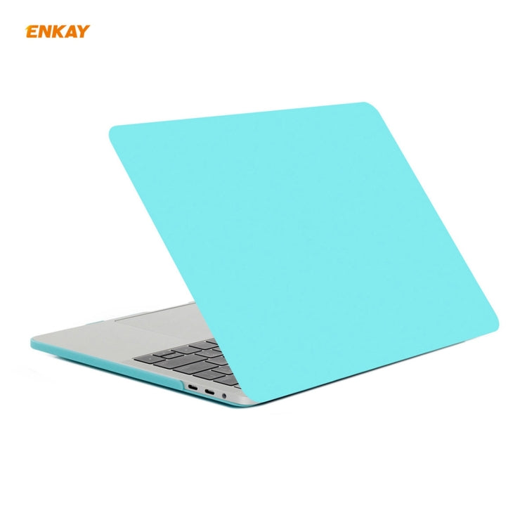 ENKAY 3 in 1 Matte Laptop Protective Case + EU Version TPU Keyboard Film + Anti-dust Plugs Set for MacBook Pro 16 inch A2141 (with Touch Bar)(Cyan) - HoMEdemic™ 