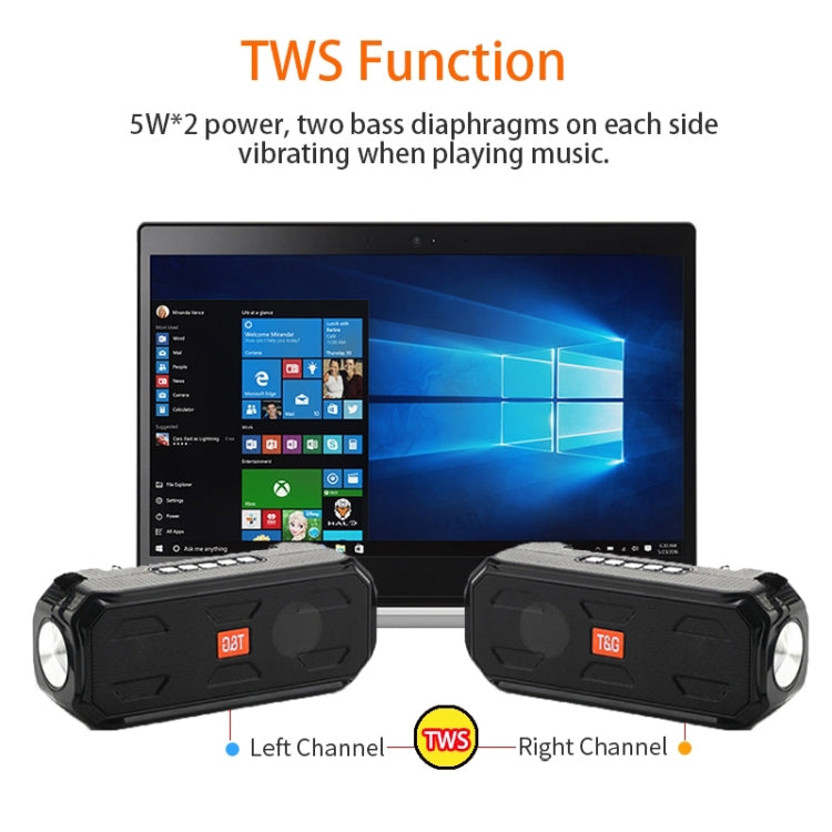 T&G TG280 Solar Power Charging Bluetooth Speakers with Flashlight, Support TF Card / FM / 3.5mm AUX / U Disk / Hands-free Call(Gray) - HoMEdemic™ 