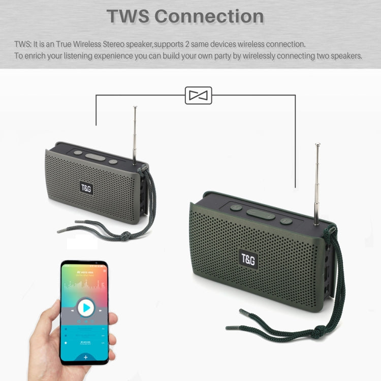T&G TG282 Portable Bluetooth Speakers with Flashlight, Support TF Card / FM / 3.5mm AUX / U Disk / Hands-free Call(Green) - HoMEdemic™ 