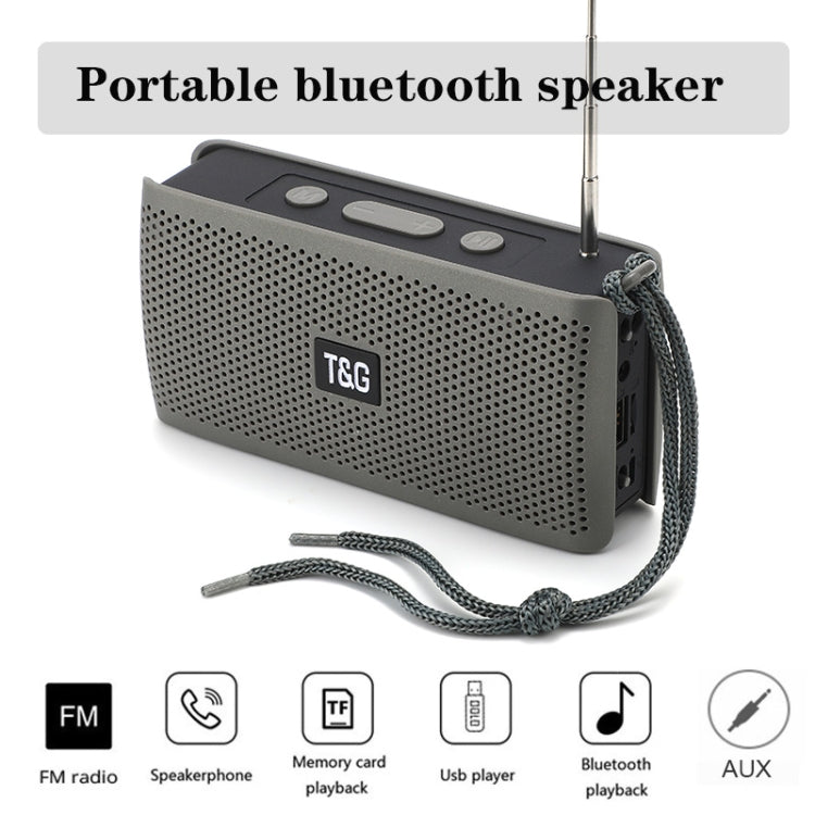 T&G TG282 Portable Bluetooth Speakers with Flashlight, Support TF Card / FM / 3.5mm AUX / U Disk / Hands-free Call(Gray) - HoMEdemic™ 