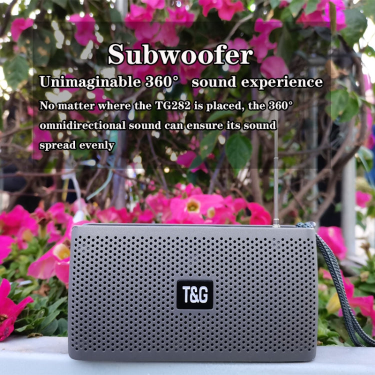 T&G TG282 Portable Bluetooth Speakers with Flashlight, Support TF Card / FM / 3.5mm AUX / U Disk / Hands-free Call(Gray) - HoMEdemic™ 
