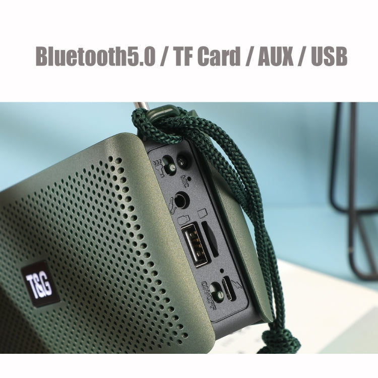 T&G TG282 Portable Bluetooth Speakers with Flashlight, Support TF Card / FM / 3.5mm AUX / U Disk / Hands-free Call(Green) - HoMEdemic™ 