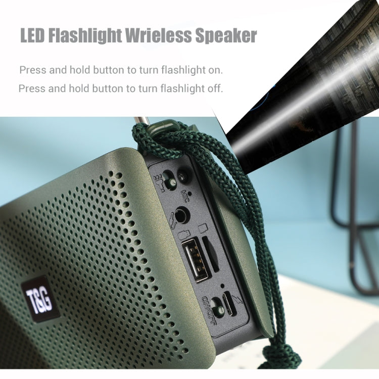 T&G TG282 Portable Bluetooth Speakers with Flashlight, Support TF Card / FM / 3.5mm AUX / U Disk / Hands-free Call(Gray) - HoMEdemic™ 