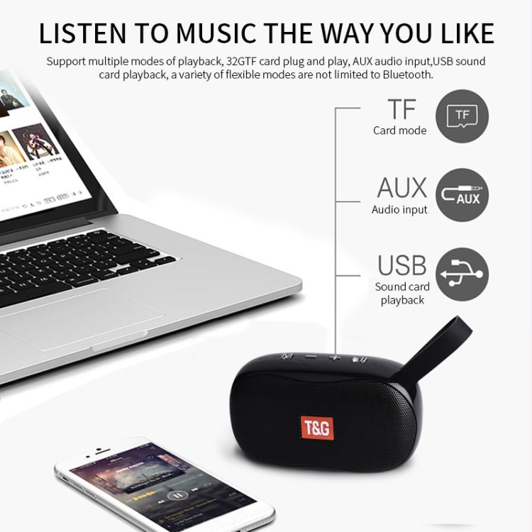 T&G TG173 TWS Subwoofer Bluetooth Speaker With Braided Cord, Support USB / AUX / TF Card / FM(Silver) - HoMEdemic™ 
